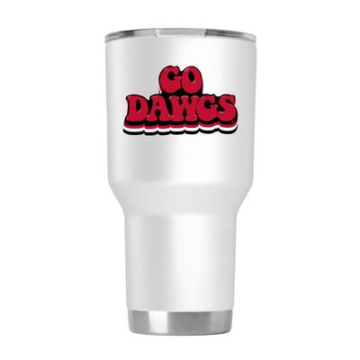 Georgia 30 oz White 70s Bubble Font Tumbler