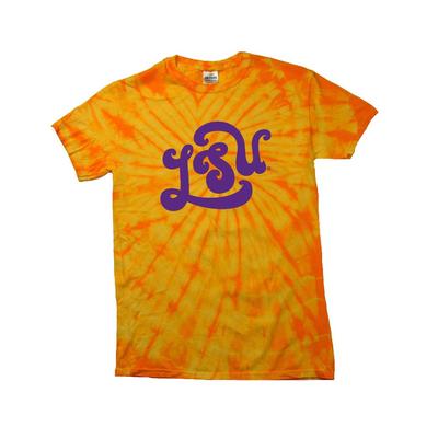 LSU Women's Fun Font Short Sleeve Tie Dye Tee