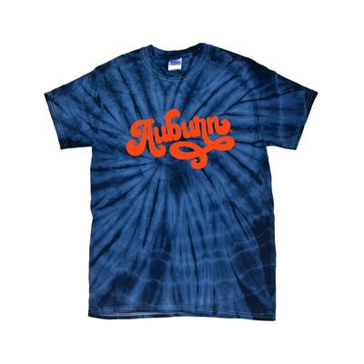 Auburn Women's Fun Font Short Sleeve Tie Dye Tee