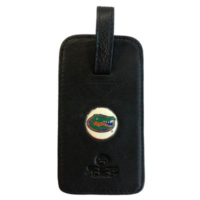 Florida Ahead Golf Black Leather Luggage Tag