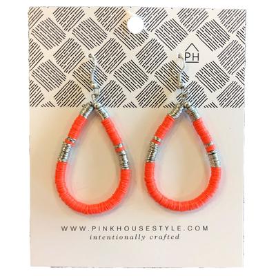 Florida Pink House Teardrop Sequin Earrings