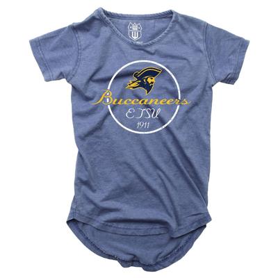 ETSU Girls Script Circle Hi Low Short Sleeve Tee