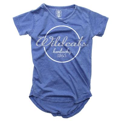 Kentucky Girls Script Circle Hi Low Short Sleeve Tee