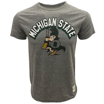Michigan State Retro Brand Arch Triblend Tee
