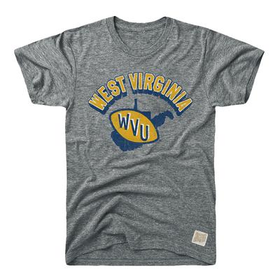 West Virginia Retro Brand Arch Triblend Tee