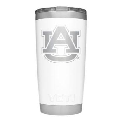 Auburn Yeti 20oz White Powder Coated Rambler