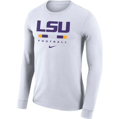 LSU Nike Men's Dri-fit Cotton Icon Word Long Sleeve Tee