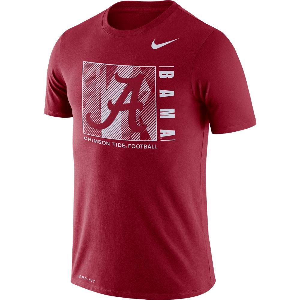 Bama | Alabama Nike Men's Dri-fit Cotton Team Issue Short Sleeve Tee ...