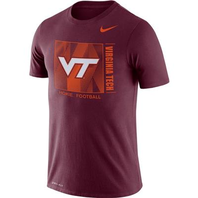 Virginia Tech Nike Men's Dri-fit Cotton Team Issue Short Sleeve Tee