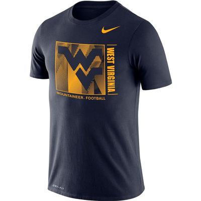West Virginia Nike Men's Dri-fit Cotton Team Issue Short Sleeve Tee