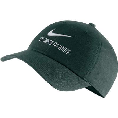 Michigan State Nike Men's H86 Swoosh 'Go Green Go White' Adjustable Hat