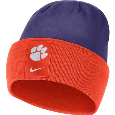 Clemson Nike Men's Sideline Color Block Cuff Dry Beanie