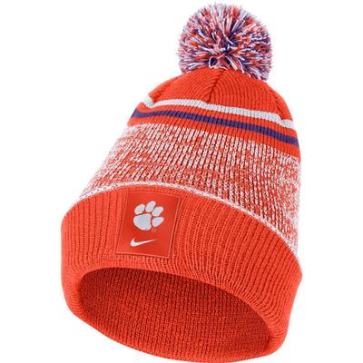 Clemson Nike Men's Sideline Cuff Beanie with Removable Pom