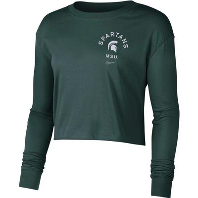 Michigan State Nike Women's Dry Cropped Long Sleeve Tee