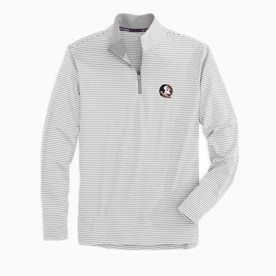Florida State Southern Tide Men's Tonal Stripe Performance 1/4 Zip Pullover