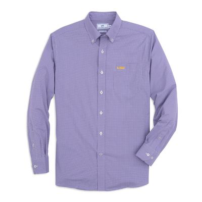 LSU Southern Tide Men's Gingham Sport Shirt