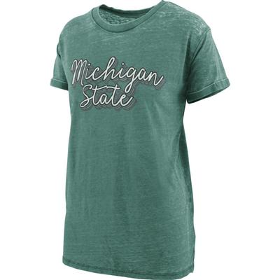 Michigan State Women's Pressbox Go Girl Vintage Wash Short Sleeve Tee