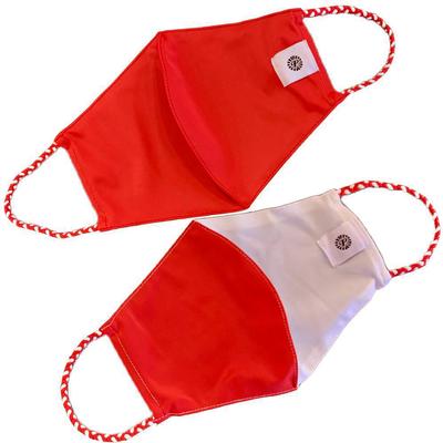 Solid Red and Red White Pomchies Face Mask (2 Pack)