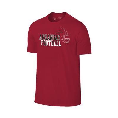 Arkansas Men's Football with Side Helmet Tee