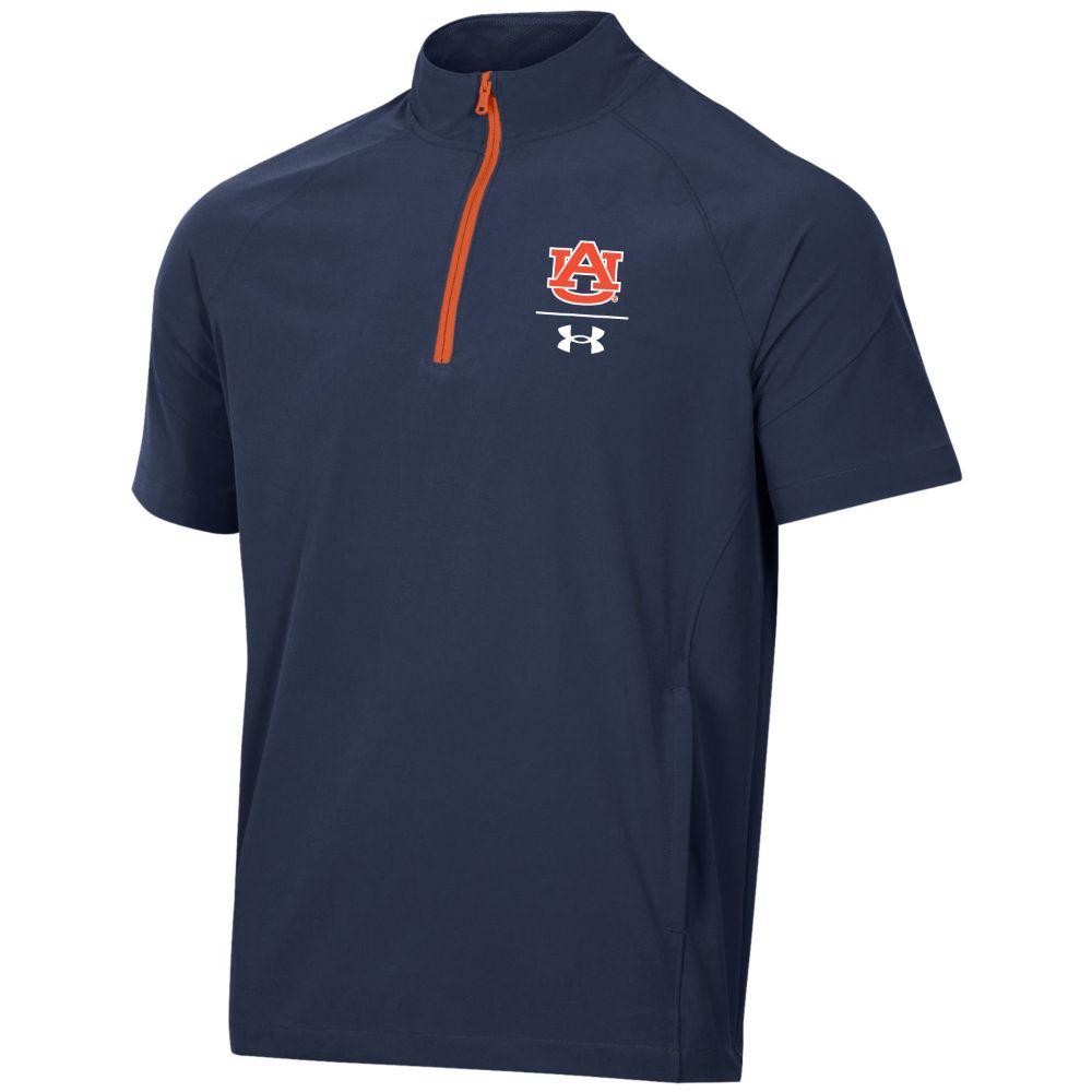 AUB Auburn Under Armour Men's Squad Coaches 1/4 Zip Short Sleeve