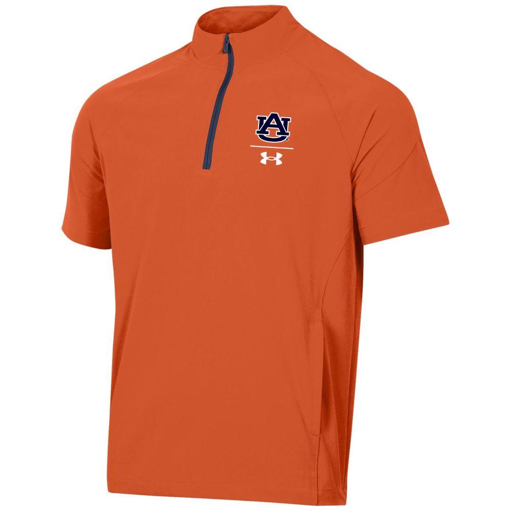 AUB Auburn Under Armour Men's Squad Coaches 1/4 Zip Short Sleeve Pullover Alumni Hall