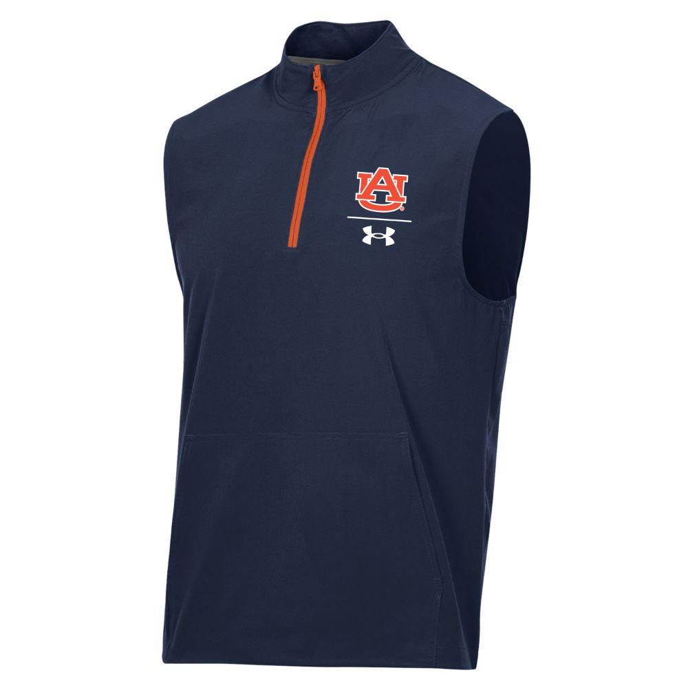 AUB Auburn Under Armour Men's Squad Coaches 1/4 Zip Sleeveless