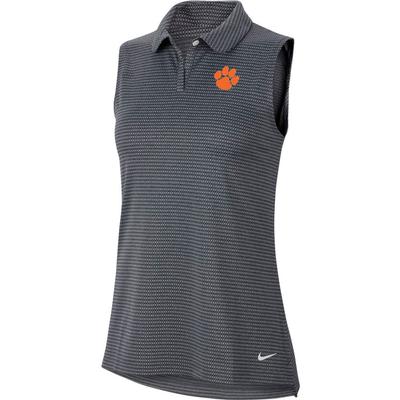 Clemson Nike Golf Women's Victory Texture Sleeveless Paw Logo Polo