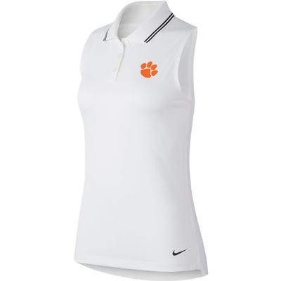 Clemson Nike Golf Women's Victory Sleeveless Paw Logo Polo