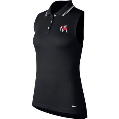 Georgia Nike Golf Vintage Women's Victory Sleeveless Standing Bulldog Polo
