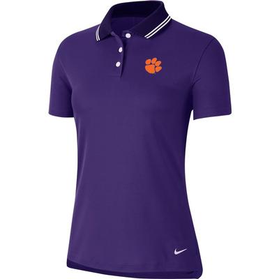 Clemson Nike Golf Women's Victory Solid Paw Logo Polo