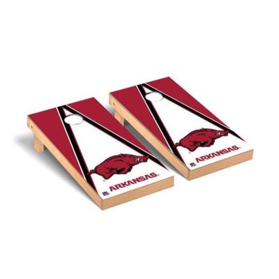 Arkansas Running Hog Triangle Cornhole Set
