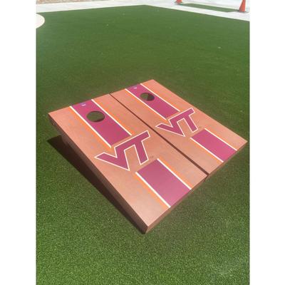 Virginia Tech Rosewood Stripe Cornhole Set