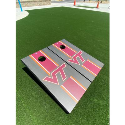 Virginia Tech Onyx Stripe Cornhole Set