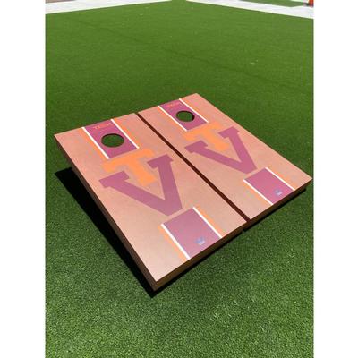 Virginia Tech Vault Rosewood Stripe Cornhole Set