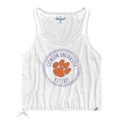 Clemson League Women's Burnout Southern Pastime Drawstring Tank