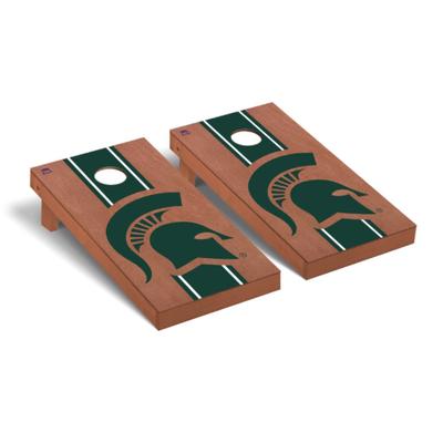 Michigan State Spartan Stripe Cornhole Set