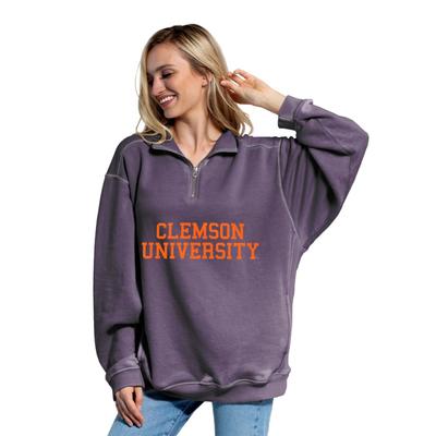Clemson Chicka-D Women's Everybody Stacked College 1/4 Zip Pullover