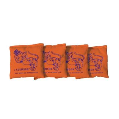 Clemson Vault Gentleman Tiger Orange Cornhole Bag Set