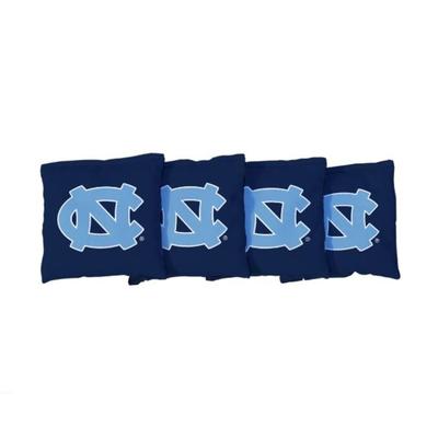 UNC NC Interlock Navy Cornhole Bag Set