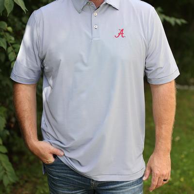 Alabama Men's Peter Millar Black Jubilee Stripe Jersey Polo