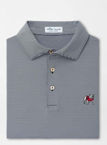 Dawgs | Georgia Men's Peter Millar Jubilee Stripe Jersey Polo | Alumni Hall