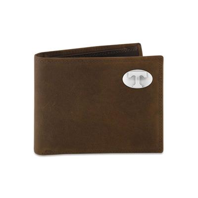 Tennessee Leather Bi-fold Wallet with Metal Concho