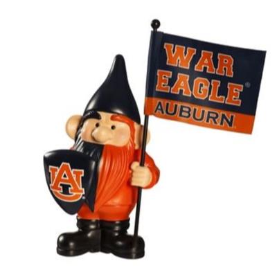 Auburn Garden Gnome with Flag