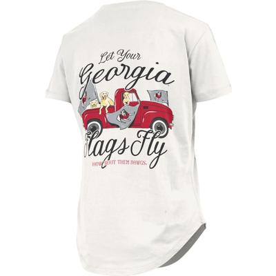 Georgia Pressbox Women's Freedom Flag Curved Hem Short Sleeve Tee