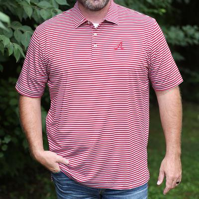 Alabama Men's Peter Millar Mills Stripe Jersey Polo