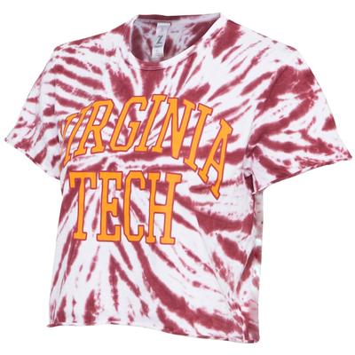 Virginia Tech Women's Zoozatz Rave Tie Dye Crop Tee