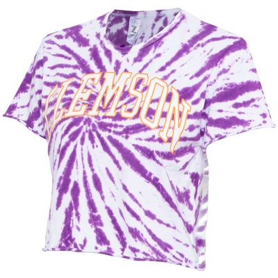 Clemson Women's Zoozatz Rave Tie Dye Crop Tee