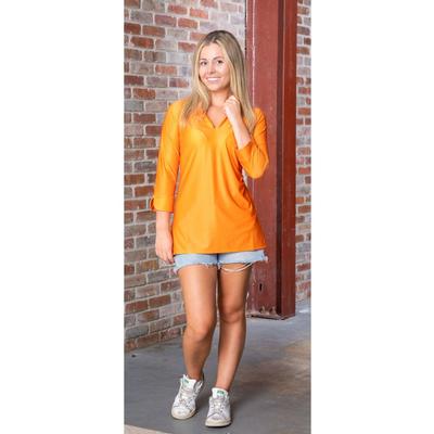 Orange and White Katway Large Solid Tunic