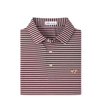 Virginia Tech Peter Millar Mills Stripe Jersey Polo