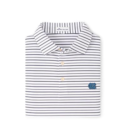 UNC Peter Millar Wiggs Stripe Stretch Polo